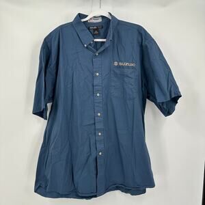Suzuki‎ Mens Size 2XL Mechanic Work Shirt Twill Embroidered Logo Blue